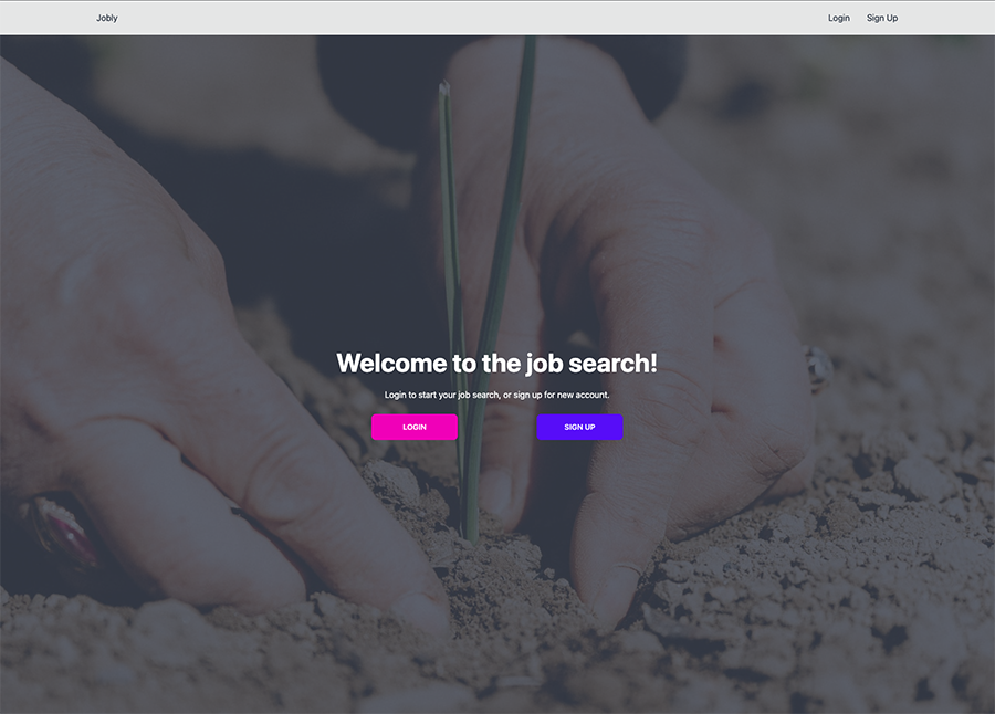 Jobly landing page